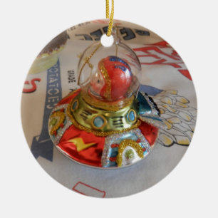 Astronaut Glas-Ornament auf Idaho Vintage Keramik Ornament