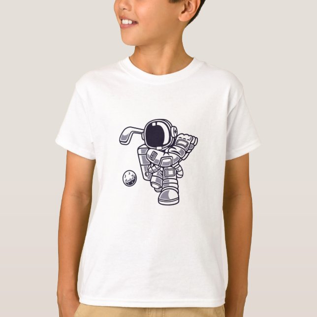 Astronaut Golfing on the Moon Tee (Vorderseite)