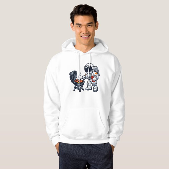 Astronaut Grillend Hoodie (Vorne ganz)