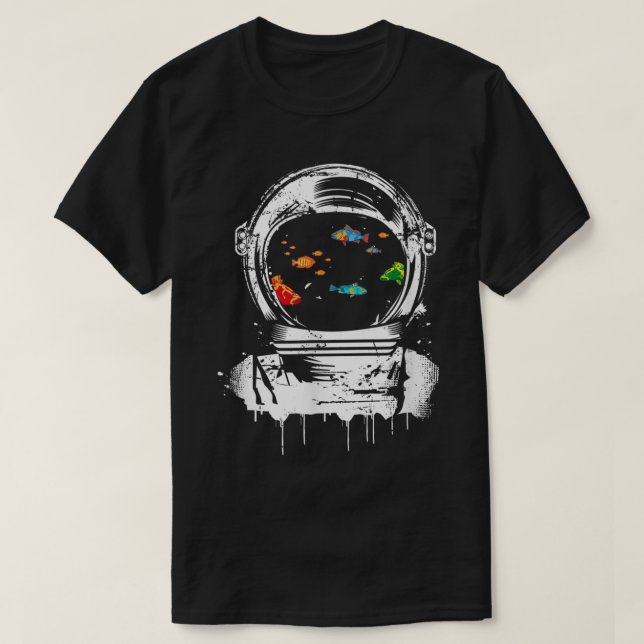 Astronaut Helmet Ocean Surreal Design T-Shirt (Design vorne)