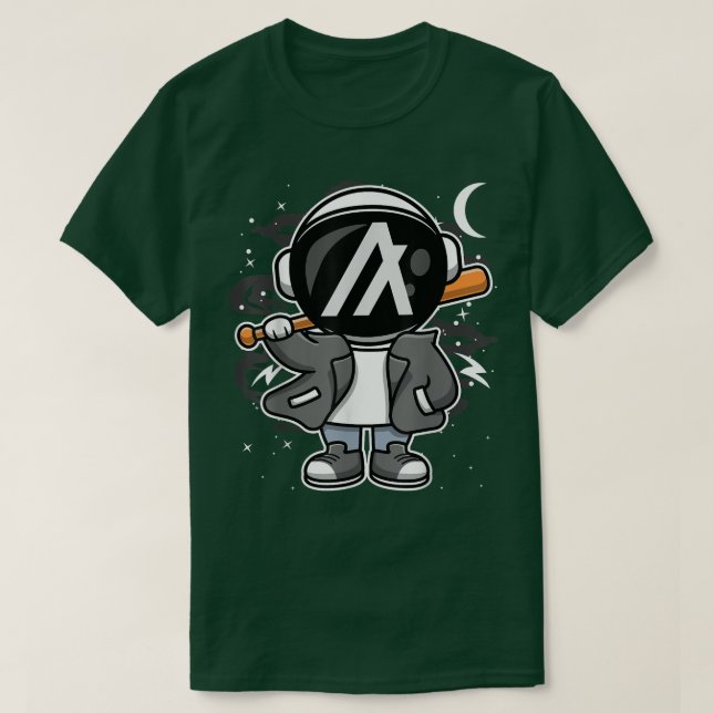 Astronaut Hiphop Algorand ALGO-Münze zum Mond Cr T-Shirt (Design vorne)