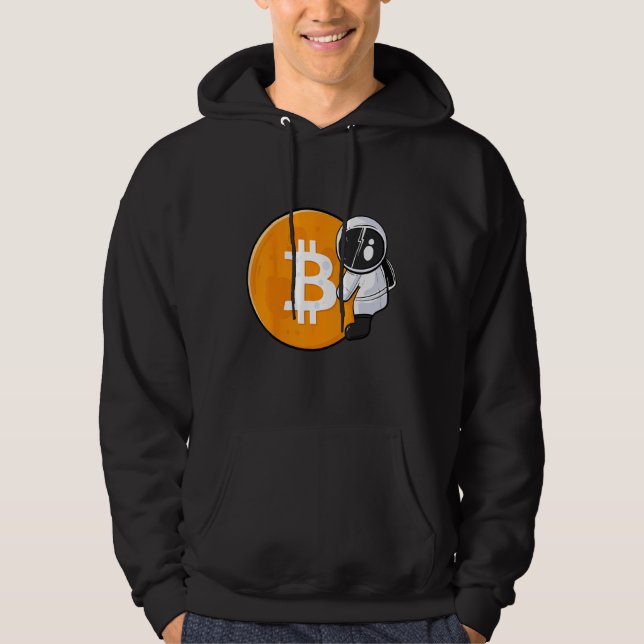 Astronaut Holding Bitcoin To The Moon HODL BTC Cry Hoodie (Vorderseite)