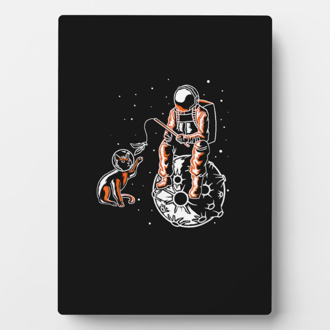 Astronaut im All mit Cat Funny Cover Fotoplatte (Vorderseite)