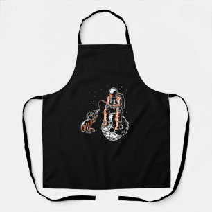 Astronaut im All mit Cat Funny Cover Schürze