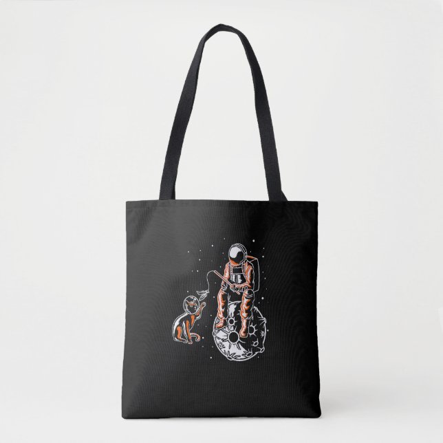 Astronaut im All mit Cat Funny Cover Tasche (Vorderseite)