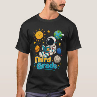 Astronaut im dritten Schuljahr liest über Weltraum T-Shirt