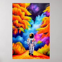 Astronaut im Herbst Poster
