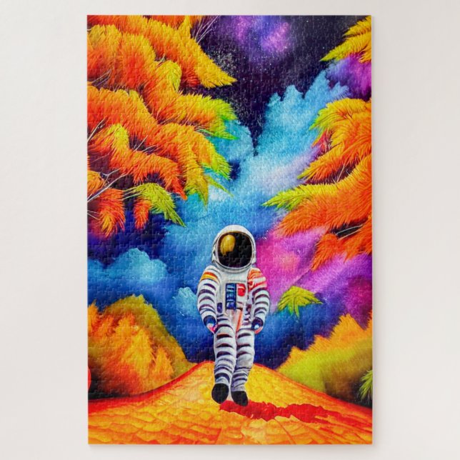 Astronaut im Herbst-Puzzle (Vertikal)