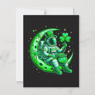 Astronaut im Mond Raum St. Patrick's Day Karte