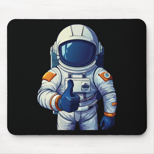 Astronaut im Raumanzug zeigt Daumen hoch  Mousepad (Vorne)