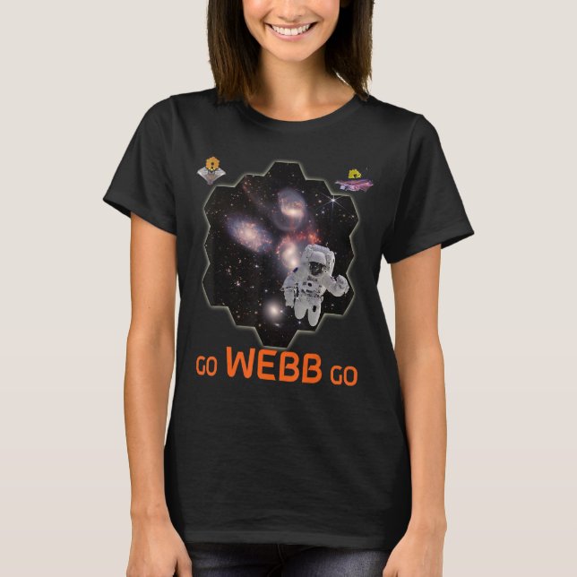 Astronaut im Stephanu2019s Quintet Webb Space Tele T-Shirt (Vorderseite)