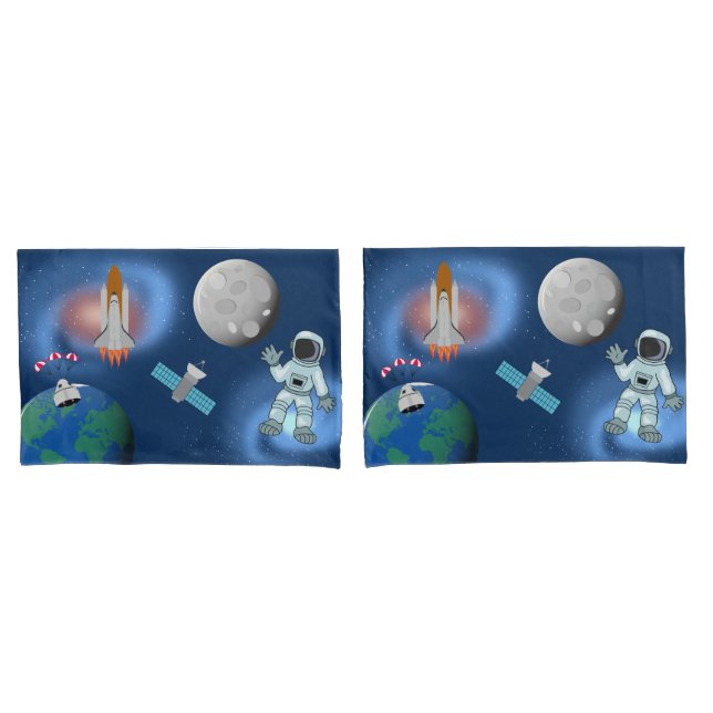 Astronaut im Thema Raumgalaxie Kissenbezug (Vorderseite-Set)