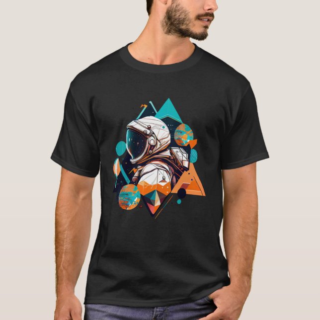 Astronaut im Weltraum Ästhetik-Welle Planet Eclips T-Shirt (Vorderseite)