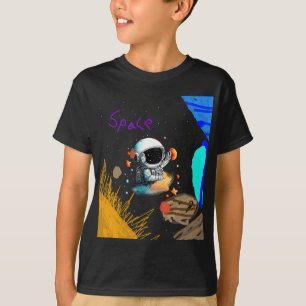 Astronaut im Weltraum für Kinder T-Shirt