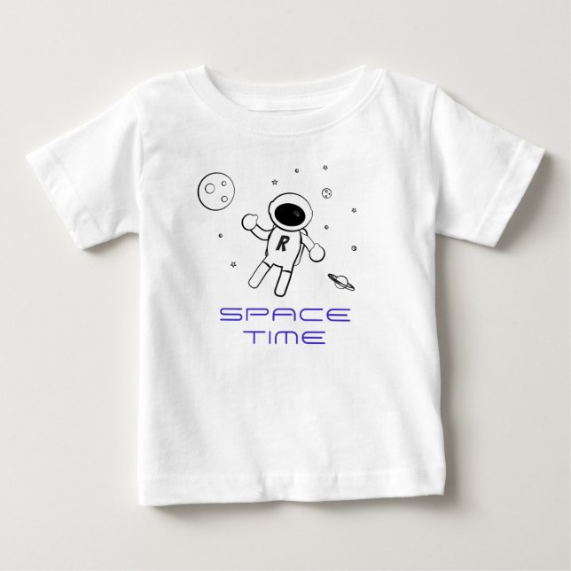 Astronaut im Weltraum - Kunst in Schwarz, Weiß und Baby T-shirt (Vorderseite)