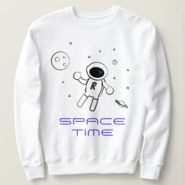 Astronaut im Weltraum - Kunst in Schwarz, Weiß und Sweatshirt