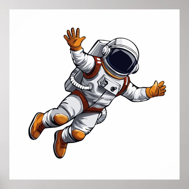 Astronaut im Weltraum Poster (Vorne)