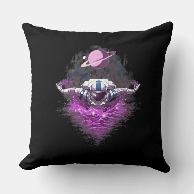 Astronaut im Weltraum schwimmen Kissen (Vorderseite)