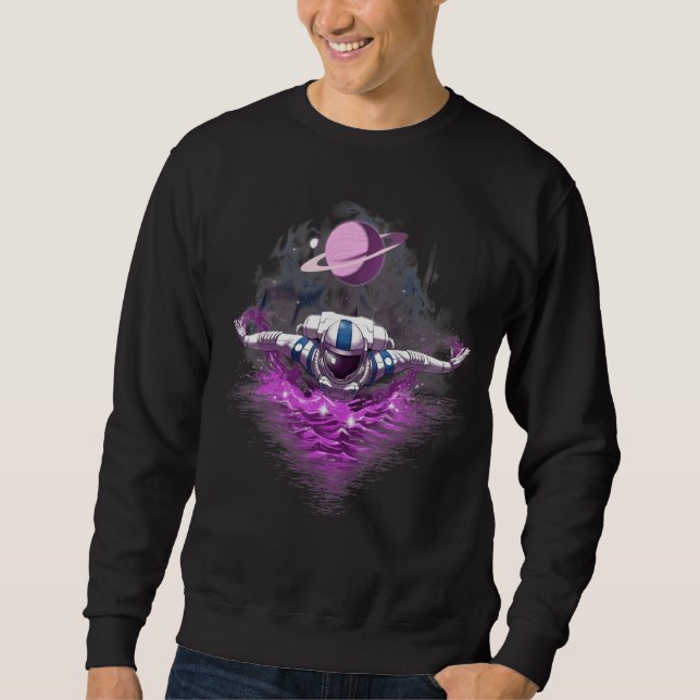 Astronaut im Weltraum schwimmen Sweatshirt (Vorderseite)