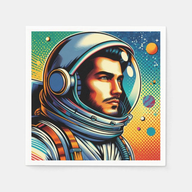 Astronaut im Weltraum! Serviette (Vorderseite)