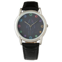 Astronaut im Weltraum Uhr | Farbige kosmische Plan