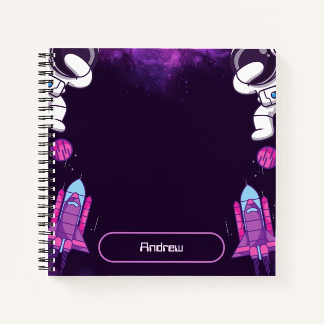 Astronaut im WeltraumNotebook Notizbuch (Vorderseite)