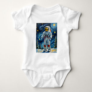 Astronaut im Winterwald Baby Strampler
