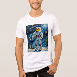 Astronaut im Winterwald Tri-Blend Shirt