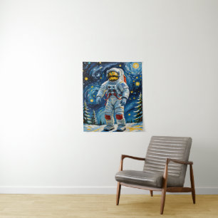 Astronaut im Winterwald Wandteppich