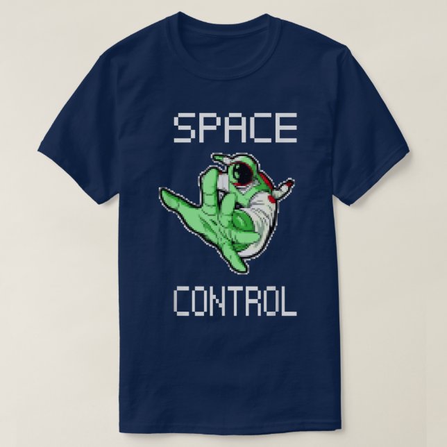 Astronaut in 8bit optics and space control  T-Shirt (Design vorne)