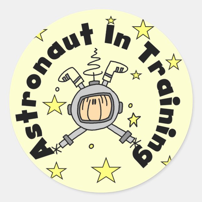 Astronaut in der Ausbildung von Tshirts und Gesche Runder Aufkleber (Vorderseite)