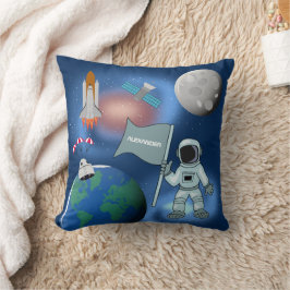 Astronaut in der Weltraumgalaxie Personalisierter  Kissen