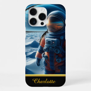 Astronaut in einem lebendigen orangen Anzug iPhone 16 Pro Max Hülle