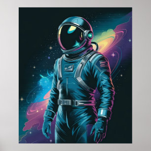 Astronaut in futuristischem Anzug Poster