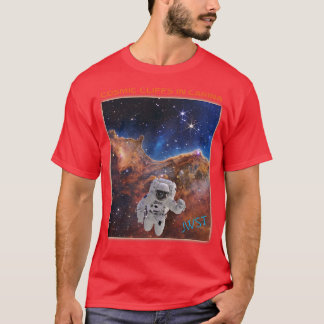 Astronaut in kosmischen Klippen Webb Weltraumteles T-Shirt