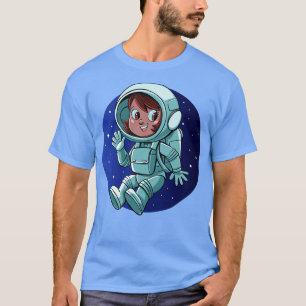 Astronaut in Schwerelosigkeit schwimmt im Weltraum T-Shirt