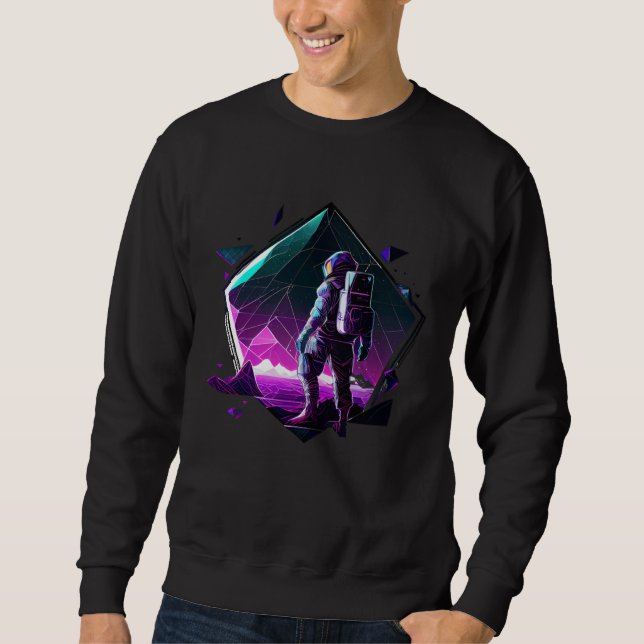 Astronaut in Space Aesthetic Wave Planet Eclipse   Sweatshirt (Vorderseite)