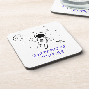 Astronaut In Space - Sketched Art in Black & White Getränkeuntersetzer