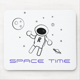 Astronaut In Space - Sketched Art in Black & White Mousepad