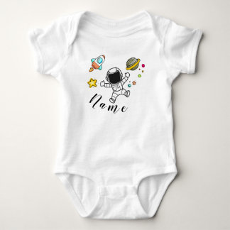 Astronaut in space with babies name baby strampler