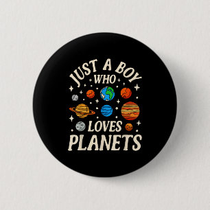 Astronaut ist einfach ein Junge, der Planeten lieb Button