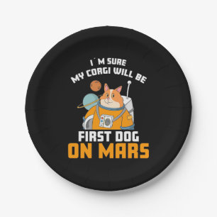 Astronaut ist sicher, dass mein Corgi der erste Hu Pappteller