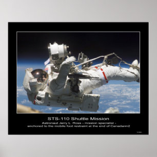 Astronaut Jerry L. Ross verankert am Mobile Poster