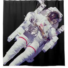 Astronaut Jetpack Spacewalk Earth Orbit Foto Duschvorhang
