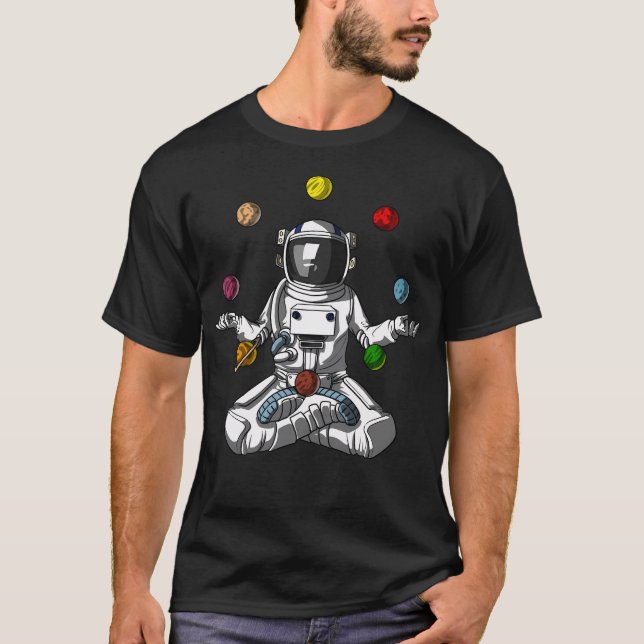 Astronaut-Juggling-Planeten T-Shirt (Vorderseite)