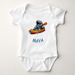 Astronaut Kanufahren Baby Strampler