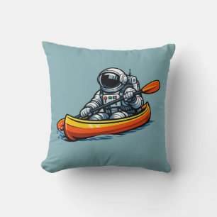 Astronaut Kanufahren Kissen