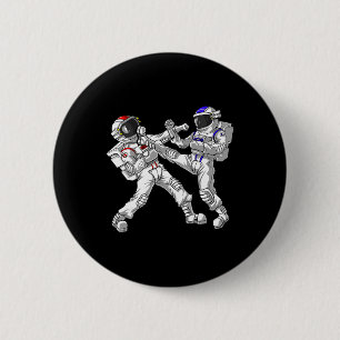 Astronaut Karate Muay Thai Kampfsport Kickboxen Button