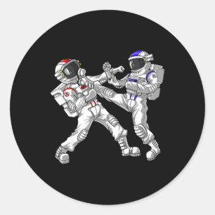Astronaut Karate Muay Thai Kampfsport Kickboxen Runder Aufkleber