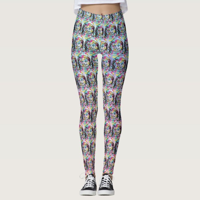 Astronaut Katze Leggings (Vorderseite)